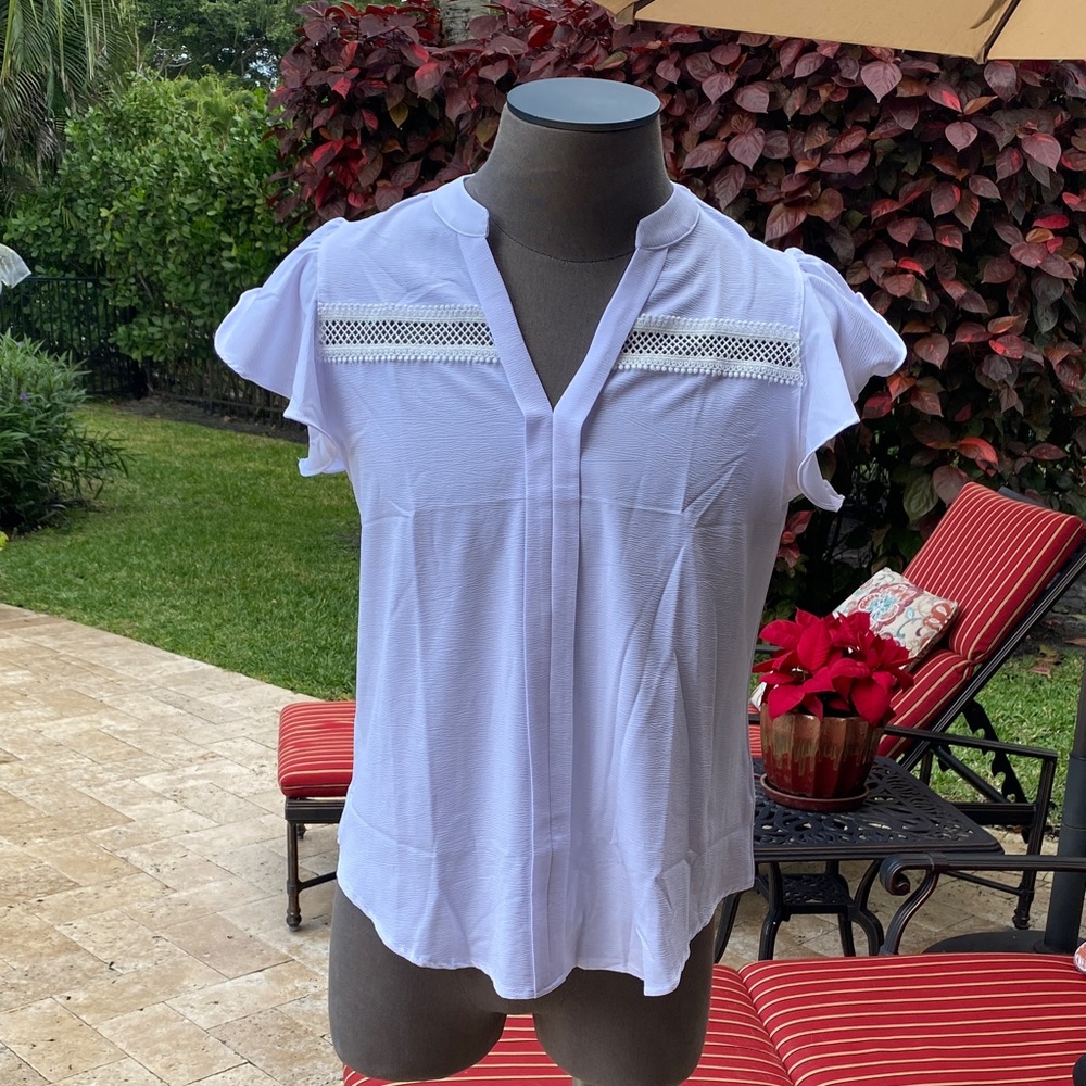 Aifer White Blouse with Textured Details
